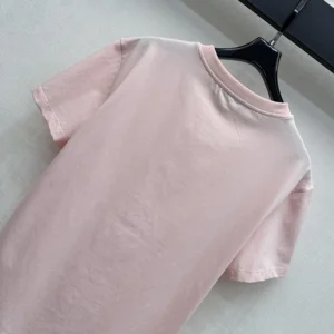Dior Men Fitted Dior Médaillon Embroidered T-shirt Pink Cotton Jersey