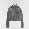 Dior Men Médaillon Cropped Jacket Blue Stonewashed Cotton Denim
