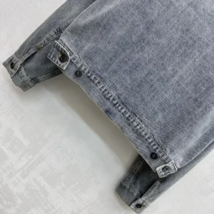 Dior Men Médaillon Cropped Jacket Blue Stonewashed Cotton Denim
