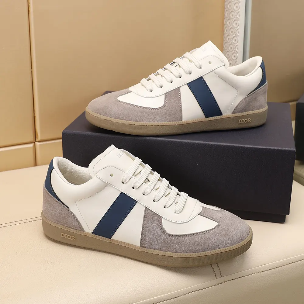 Dior Unisex B01 Matchpoint Sneaker Blue and White Smooth Calfskin with Gray Suede 2 Dior Unisex B01 Matchpoint Sneaker Blue and White Smooth Calfskin with Gray Suede