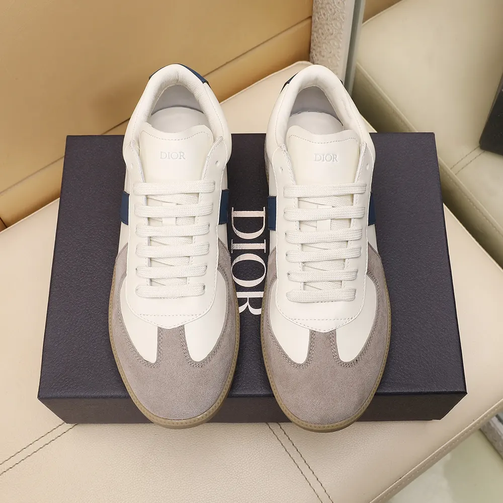 Dior Unisex B01 Matchpoint Sneaker Blue and White Smooth Calfskin with Gray Suede 3 Dior Unisex B01 Matchpoint Sneaker Blue and White Smooth Calfskin with Gray Suede