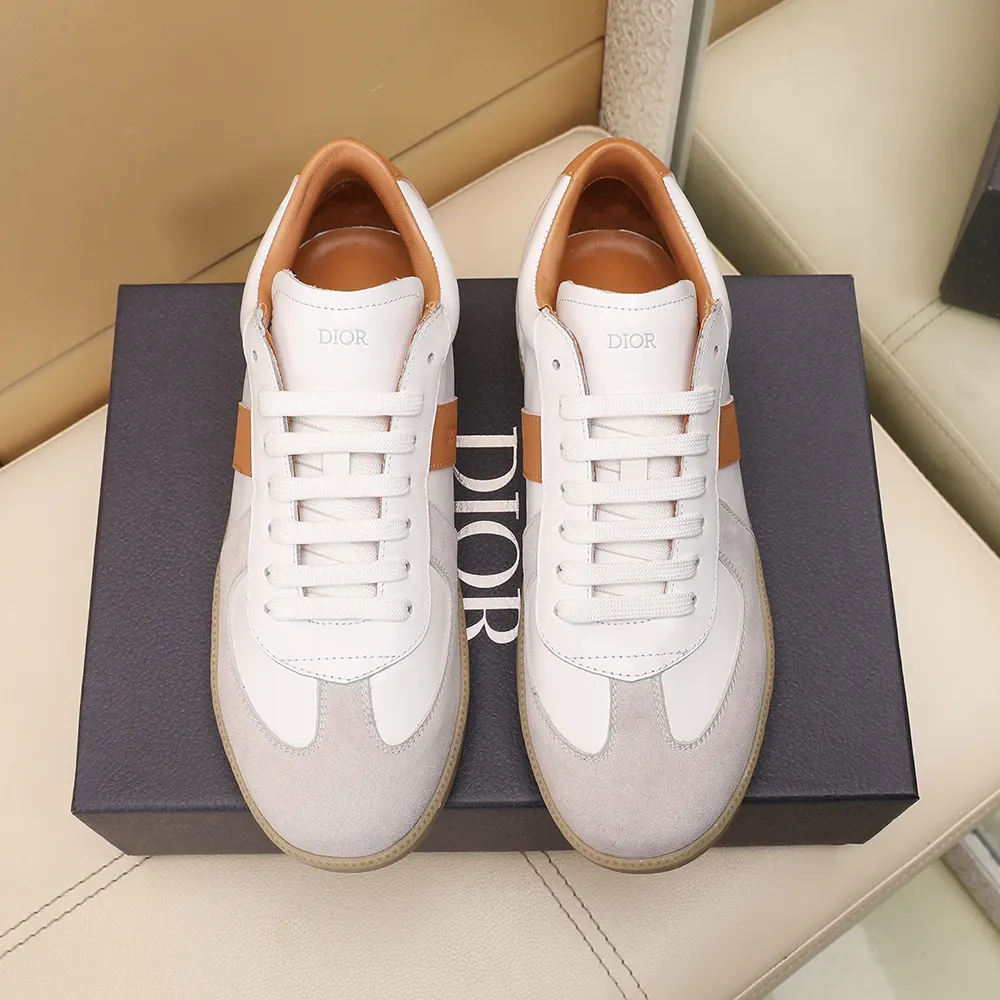 Dior Unisex B01 Matchpoint Sneaker Cognac and White Smooth Calfskin with White Suede 4 Dior Unisex B01 Matchpoint Sneaker Cognac and White Smooth Calfskin with White Suede