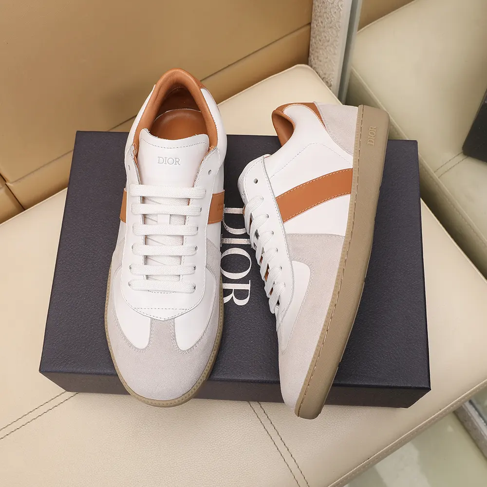 Dior Unisex B01 Matchpoint Sneaker Cognac and White Smooth Calfskin with White Suede 8 Dior Unisex B01 Matchpoint Sneaker Cognac and White Smooth Calfskin with White Suede