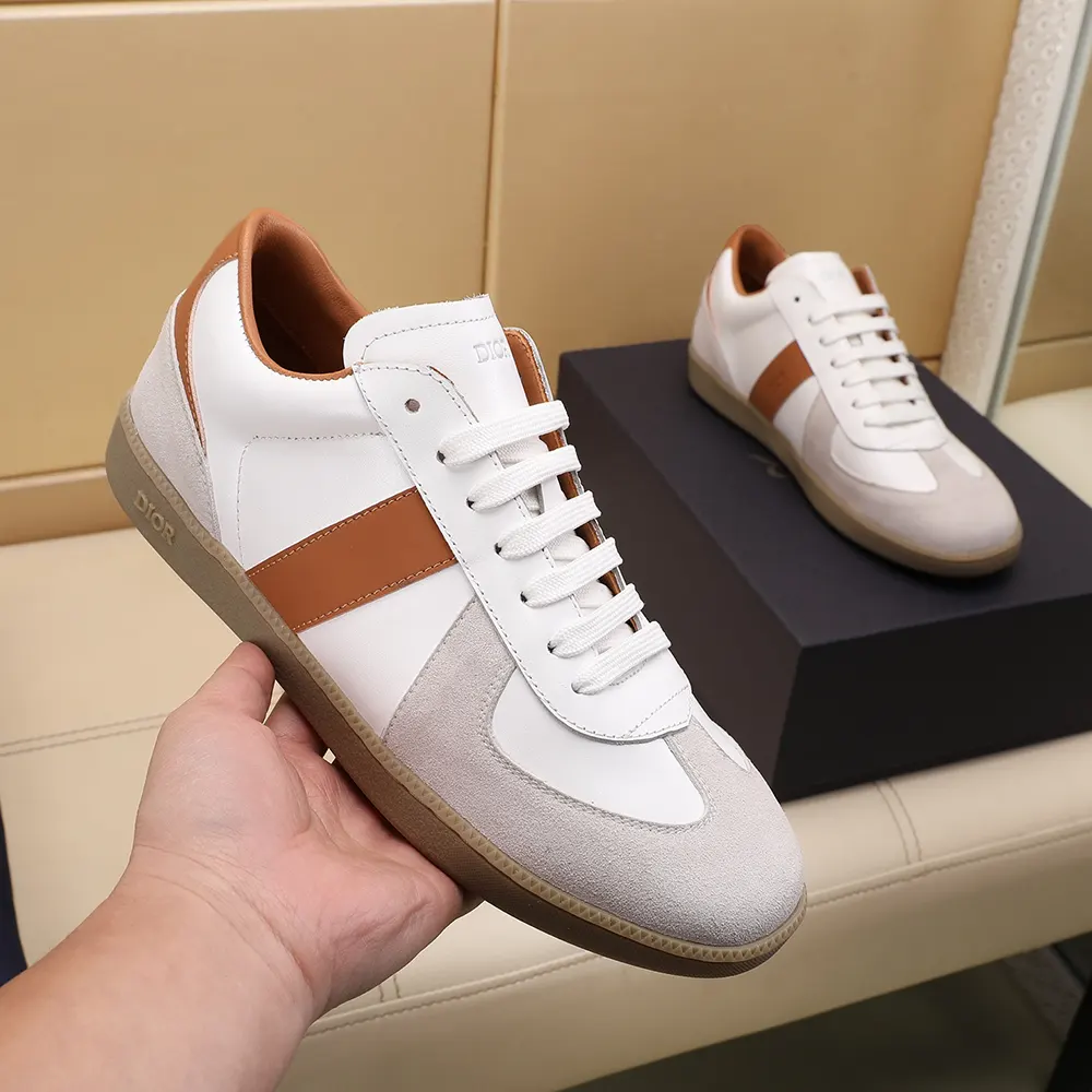 Dior Unisex B01 Matchpoint Sneaker Cognac and White Smooth Calfskin with White Suede 7 Dior Unisex B01 Matchpoint Sneaker Cognac and White Smooth Calfskin with White Suede