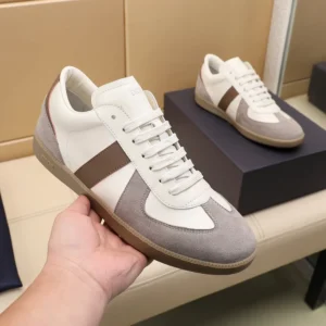 Dior Unisex B01 Matchpoint Sneaker Gray and White Smooth Calfskin with Gray Suede