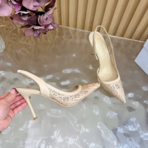 Dior Women Adiorable Slingback Pump Trench Dior Oblique Embroidered Mesh