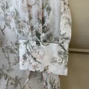 Dior Women Blouse White Cotton Muslin with Multicolor Rosier de Dior Motif
