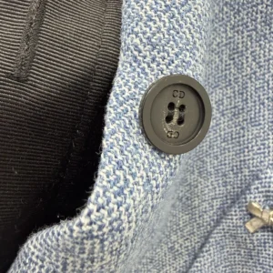Dior Women Cropped Jacket Blue Virgin Wool Tweed 621V12A1186