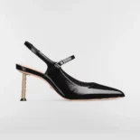 Dior Women Icon Slingback Pump Black Crinkled Patent Calfskin KCV499GPC