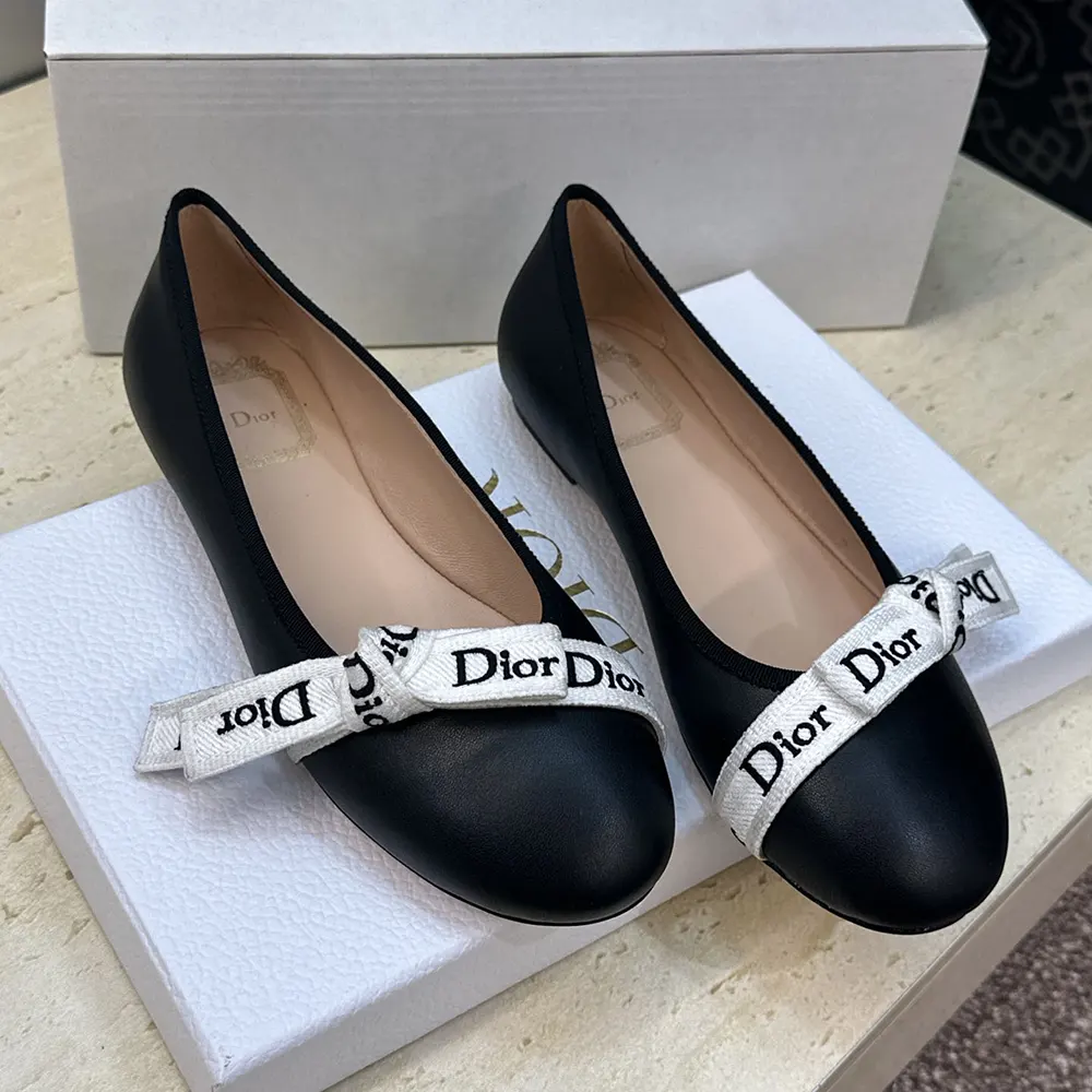 Dior Women J'Adior Ballet Flat Black Lambskin KCF202LAB