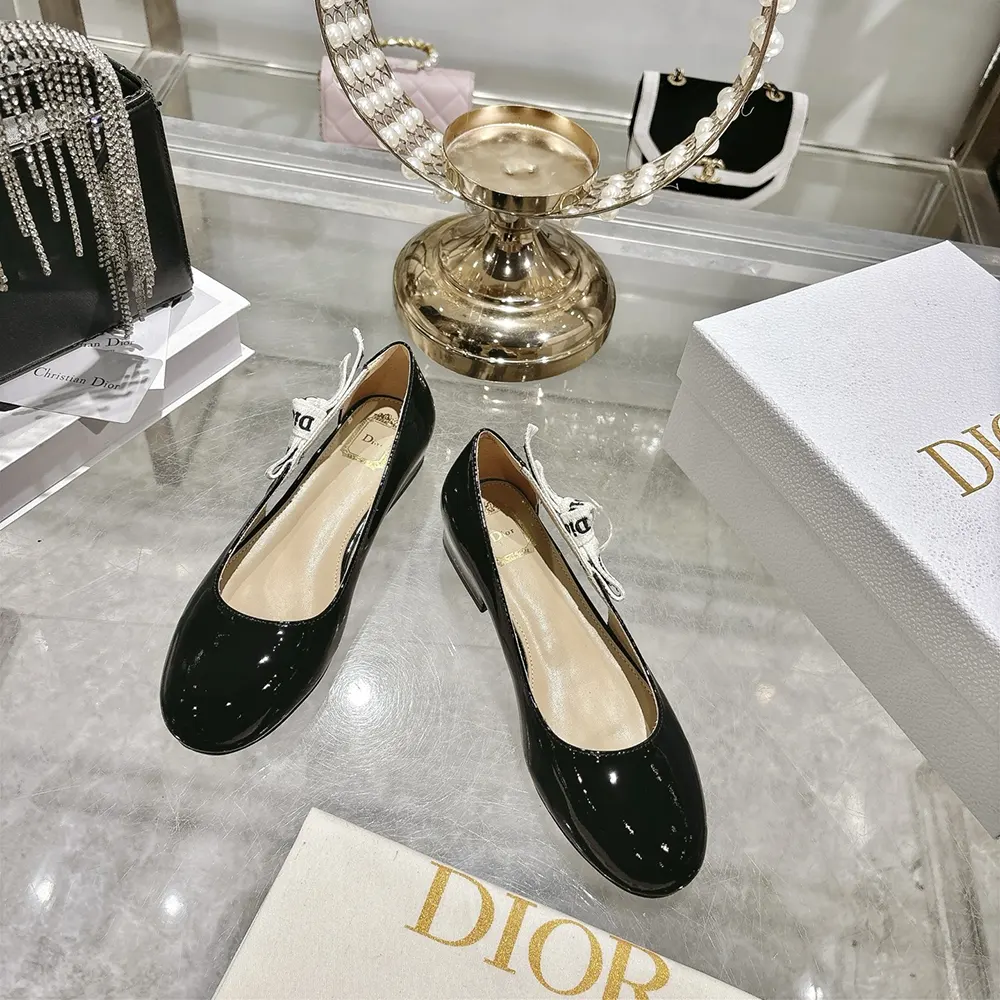Dior Women J'Adior Ballet Flat Black Patent Calfskin KCF159VNI