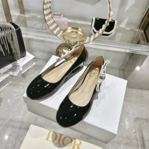 Dior Women J'Adior Ballet Flat Black Patent Calfskin KCF159VNI