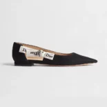 Dior Women J’Adior Ballet Flat Black Technical Fabric KCF156NVA