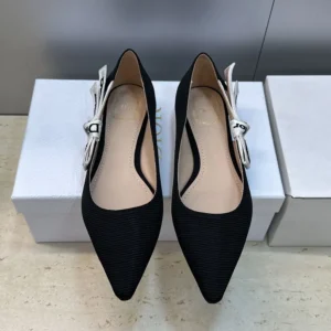 Dior Women J’Adior Ballet Flat Black Technical Fabric KCF156NVA