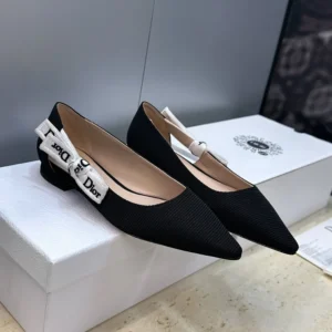 Dior Women J’Adior Ballet Flat Black Technical Fabric KCF156NVA