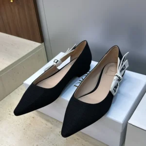Dior Women J’Adior Ballet Flat Black Technical Fabric KCF156NVA