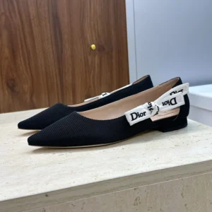 Dior Women J’Adior Ballet Flat Black Technical Fabric KCF156NVA