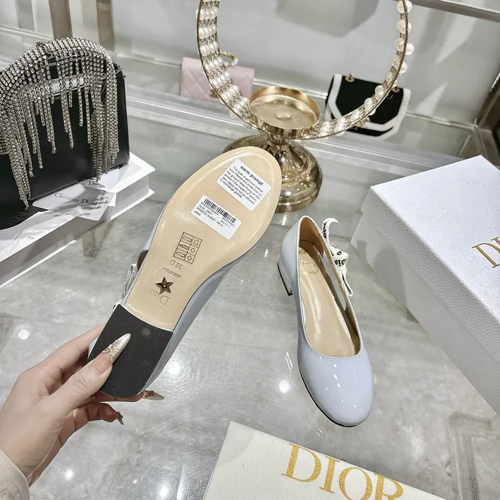 Dior Women J'Adior Ballet Flat Ice Lagoon Patent Calfskin KCF159VNI 10 Dior Women J'Adior Ballet Flat Ice Lagoon Patent Calfskin KCF159VNI