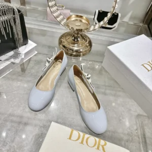 Dior Women J'Adior Ballet Flat Ice Lagoon Patent Calfskin KCF159VNI