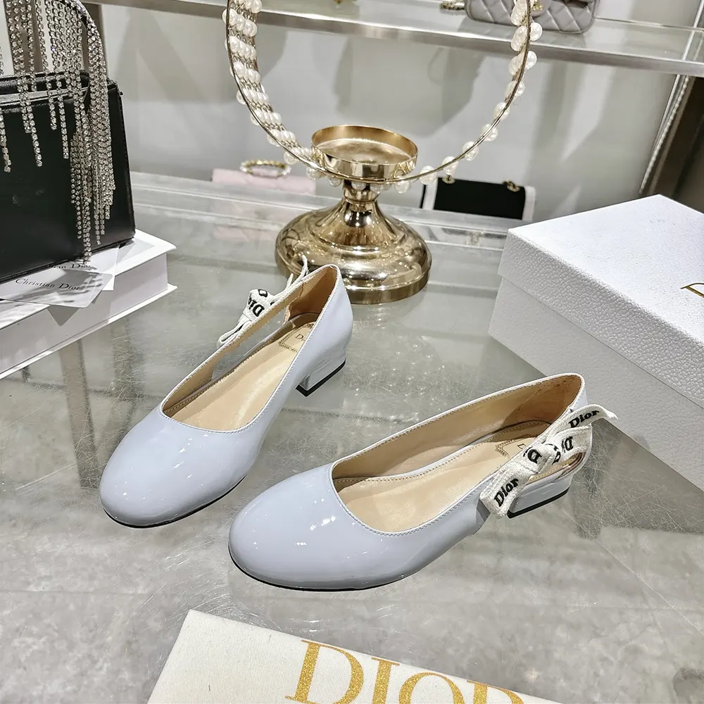 Dior Women J'Adior Ballet Flat Ice Lagoon Patent Calfskin KCF159VNI 3 Dior Women J'Adior Ballet Flat Ice Lagoon Patent Calfskin KCF159VNI