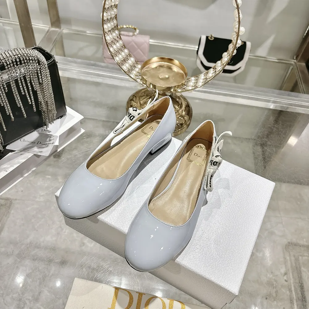 Dior Women J'Adior Ballet Flat Ice Lagoon Patent Calfskin KCF159VNI 5 Dior Women J'Adior Ballet Flat Ice Lagoon Patent Calfskin KCF159VNI
