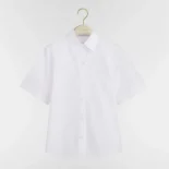Dior Women Médaillon Embroidered Short-Sleeved Blouse White Cotton Poplin