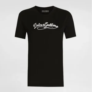 Dolce Gabbana D&G Women Jersey T-Shirt With Embroidery-Black
