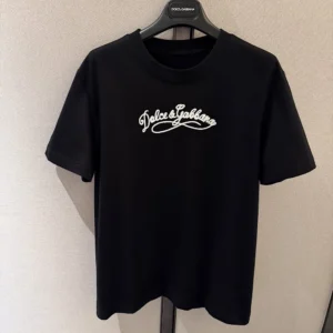 Dolce Gabbana D&G Women Jersey T-Shirt With Embroidery-Black