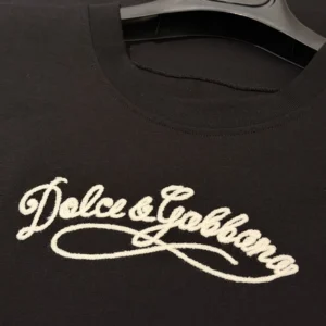 Dolce Gabbana D&G Women Jersey T-Shirt With Embroidery-Black