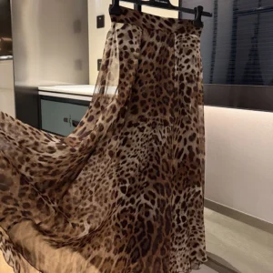 Dolce Gabbana D&G Women Leopard-Print Chiffon Circle Skirt F4CSOTIS1
