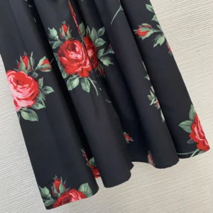 Dolce Gabbana D&G Women Rose Bouquet-Print Poplin Shirt Dress