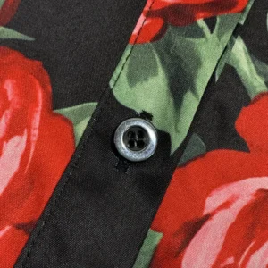 Dolce Gabbana D&G Women Rose Bouquet-Print Poplin Shirt Dress