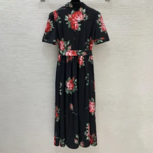 Dolce Gabbana D&G Women Rose Bouquet-Print Poplin Shirt Dress