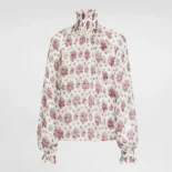 Dolce Gabbana D&G Women Small Flower Bouquets-Print Chiffon Top