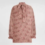 Dolce Gabbana D&G Women Small Flower Bouquets-Print Chiffon Top F7BL0TIS