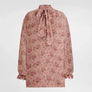 Dolce Gabbana D&G Women Small Flower Bouquets-Print Chiffon Top F7BL0TIS