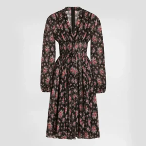 Dolce Gabbana D&G Women Small Flower Bouquets-print Chiffon Dress