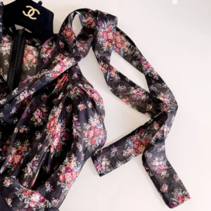 Dolce Gabbana D&G Women Small Flower Bouquets-print Chiffon Dress