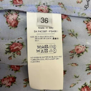Dolce Gabbana D&G Women Small Rose-Print Chiffon Shirt