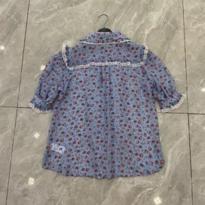 Dolce Gabbana D&G Women Small Rose-Print Chiffon Shirt