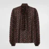 Dolce Gabbana D&G Women Small Rose-Print Chiffon Top