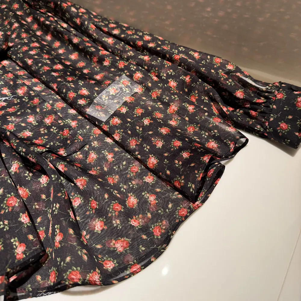 Dolce Gabbana D&G Women Small Rose-Print Chiffon Top 8 Dolce Gabbana D&G Women Small Rose-Print Chiffon Top - Image 8