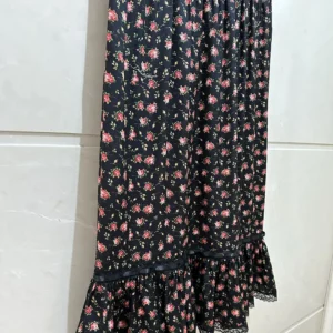 Dolce Gabbana D&G Women Small Rose-Print Skirt With Flounce