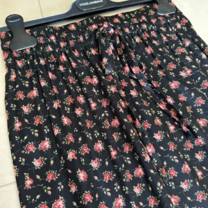 Dolce Gabbana D&G Women Small Rose-Print Skirt With Flounce