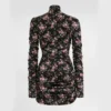 Dolce Gabbana D&G Women Vintage Rose-Print Draped Dress
