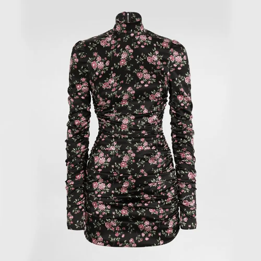 Dolce Gabbana D&G Women Vintage Rose-Print Draped Dress