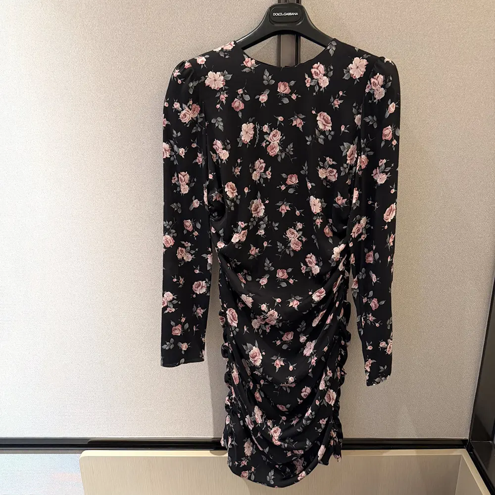 Dolce Gabbana D&G Women Vintage Rose-Print Draped Dress