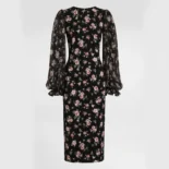 Dolce Gabbana D&G Women Vintage Roses-Print Charmeuse Dress