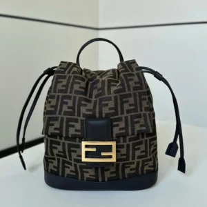 Fendi Women Brown Ff Jacquard Fabric Backpack 8BZ057AV