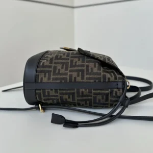 Fendi Women Brown Ff Jacquard Fabric Backpack 8BZ057AV